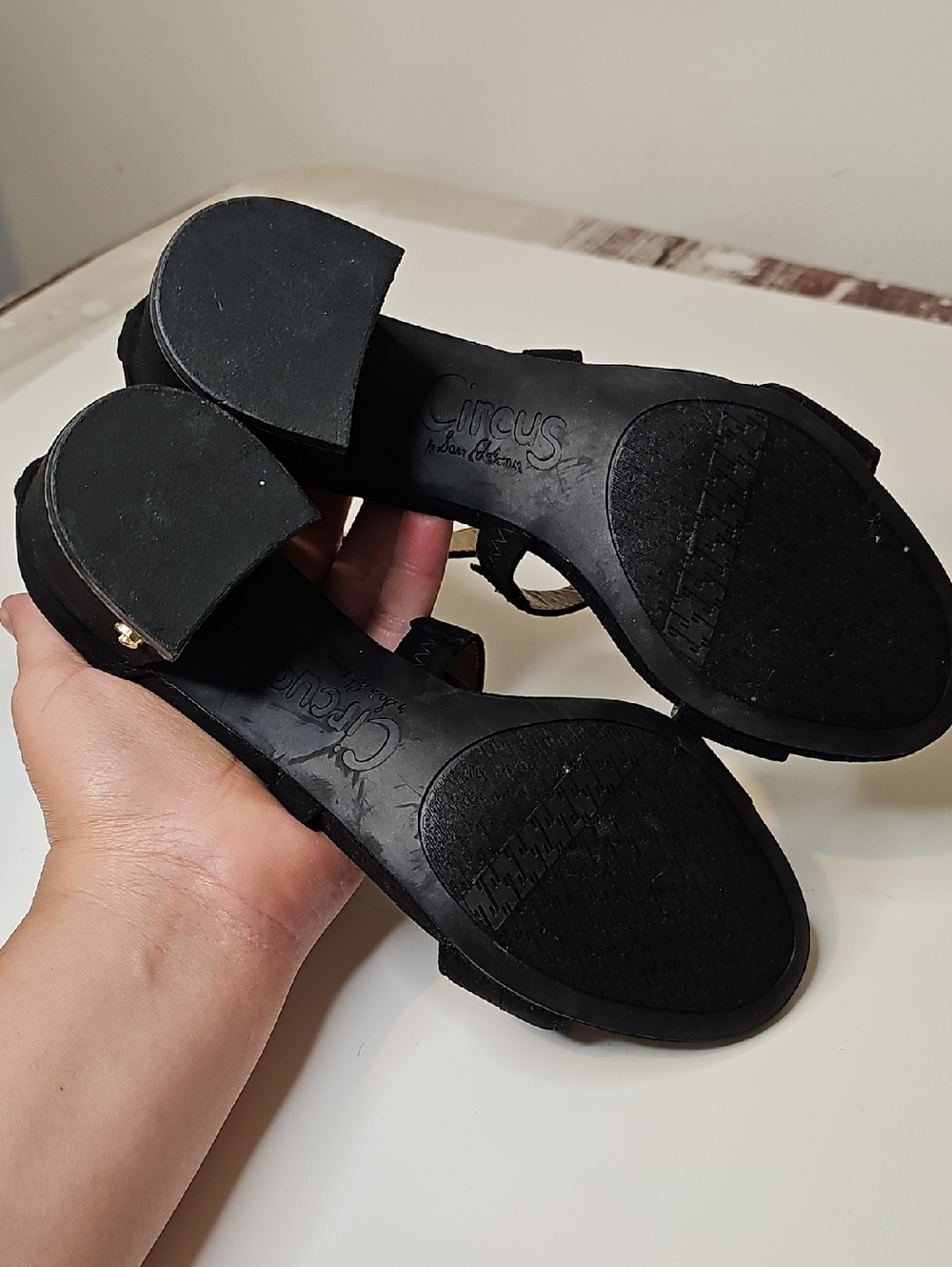 Circus Black Strappy Block Heel Sandals - Women's Size 7 - Picture 8 of 10